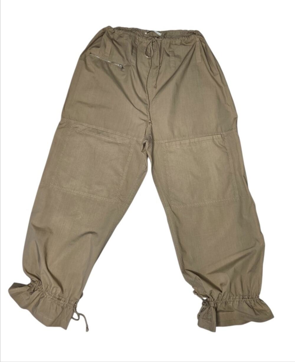 Acne Studios Khaki Cotton Parachute Cargo Pants Oversized Utility Baggy Size 38